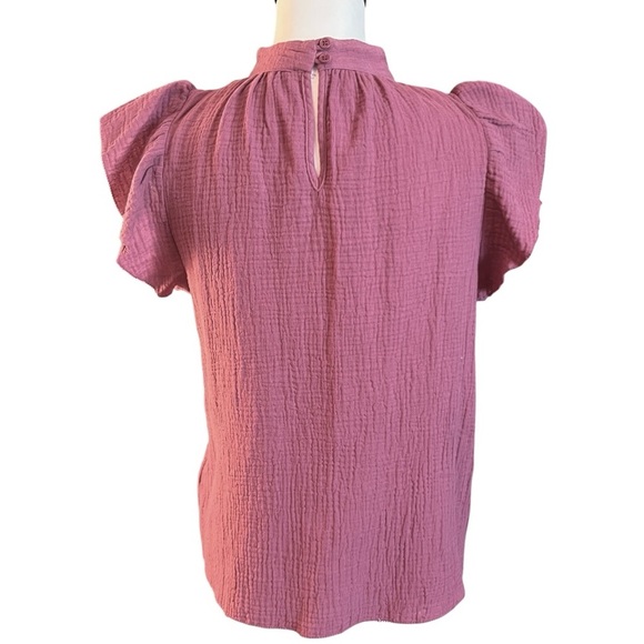 NWOT NWT Joe's Jeans Cotton Gauze Flutter Sleeve Top in Violet Quartz Size M - Picture 5 of 8